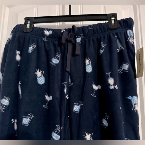 Great Tommy Bahama men's size M navy blue fleece cocktails pajama lounge pants - Picture 3 of 5